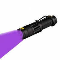 Zoom AA battery purple black flashlight hot sell 395nm mini ultraviolet light