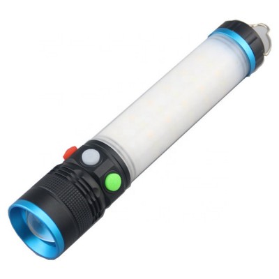 Aluminum 10W Siren Warning 18650 Rechargeable Magnetic Dimmable Flashlight LED Camping Light