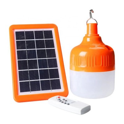 20W 40W 60W Outdoor Garden Dimmable USB Rechargeable Remote Control Solar Bulb Light With Solar Panel Mobile Charger