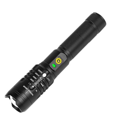 XHP50 Pocket Tactical Aluminum Micro USB Rechargeable 18650 Battery Zoom Telescopic Focus LED Flashlight WIth Attack Head